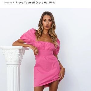 Prove Yourself Hot Pink Dress. Size medium. From Hello Molly. Hot pink linen